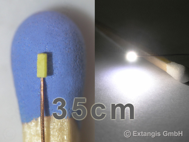 Miniaturansicht 4  - SMD LED 0401 PUR WEISS Cu-Draht 35 cm XL super tiny white + long magnet wire wit