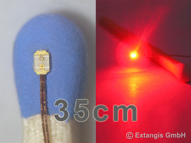 Miniaturansicht 4  - SMD LED 0402 ultraflach 0,2mm ROT +Cu-Draht 35 cm XL red rood rouge rosso rojo